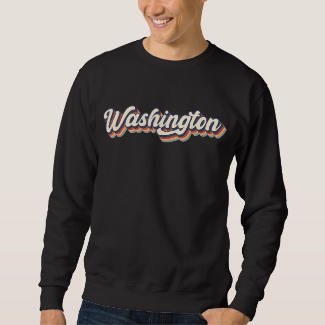 Washington Wa Vintage State Retro Sweatshirt (Front)