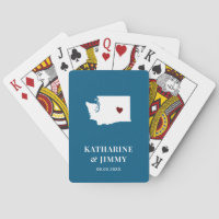 Washington Wedding Favour Deck of Cards, State Map