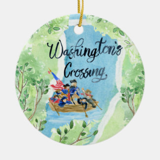 Washington's Crossing the Delaware River Ceramic Tree Decoration