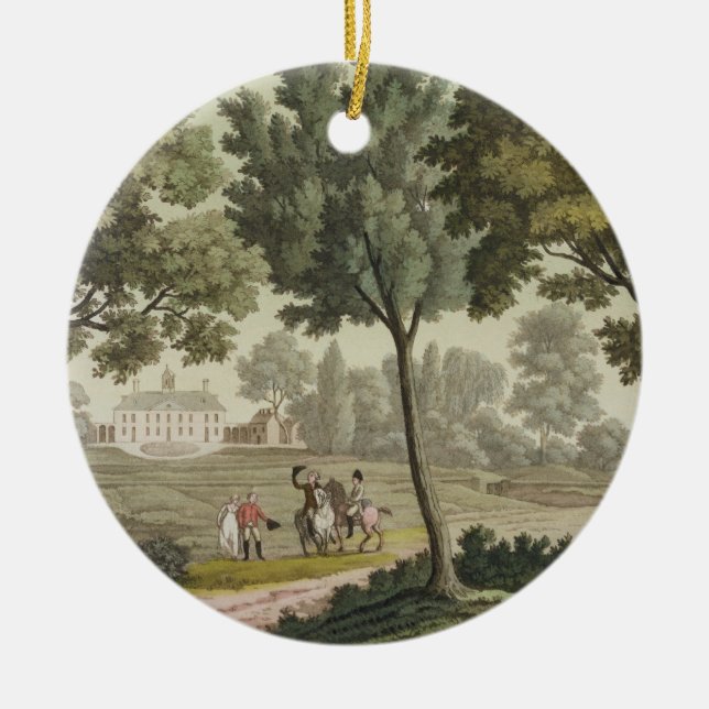 Washington's house at Mount Vernon, from 'Le Costu Ceramic Tree Decoration (Front)
