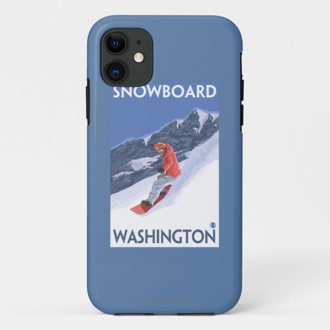 WashingtonSnowboarding Vintage Travel Poster Case-Mate iPhone Case (Back)