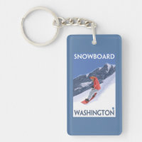 WashingtonSnowboarding Vintage Travel Poster