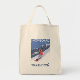 WashingtonSnowboarding Vintage Travel Poster Tote Bag