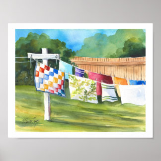 Washline Backyard Poster