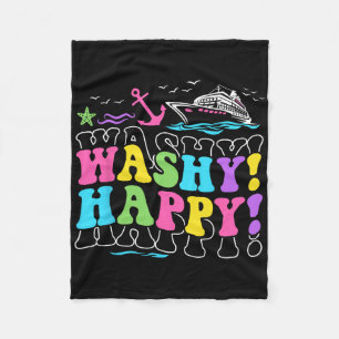 Washy Happy Travelling Beach Trip Ship Tour Cruisi Fleece Blanket