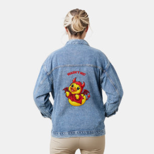 Wasn’t Me Little Devil Rubber Duck Halloween Denim Jacket