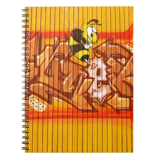 Wasp Graffiti Wall Spiral Notebook (Front)