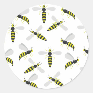 Wasp pattern classic round sticker