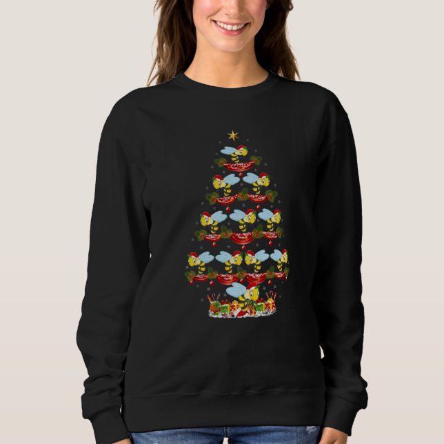 Wasp  Xmas Holiday Santa Wasp Christmas Tree Sweatshirt (Front)