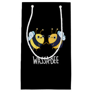 Wassabee Funny Wasabi Bee Pun Dark BG Small Gift Bag