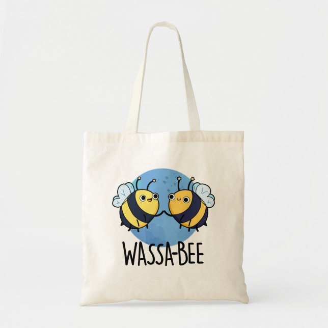 Wassabee Funny Wasabi Bee Pun Tote Bag (Front)