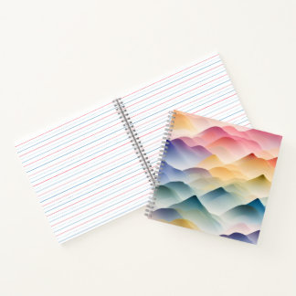 Wasserfarben Wellenmuster bunt Notebook
