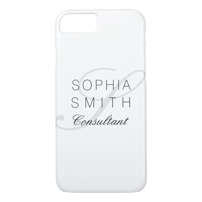 Wassermarke Minimalist Monogram Elegant Consultant Case-Mate iPhone Case (Back)