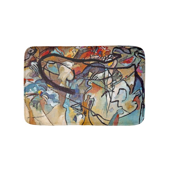 Wassily Kandinsky - Composition Five Abstract Art Bath Mat (Front)