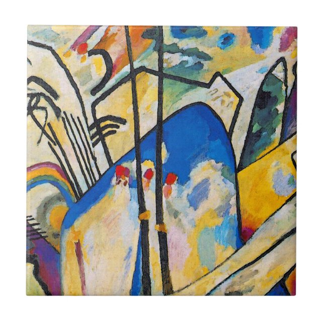 Wassily Kandinsky Composition Four - Abstract Art Tile (Front)