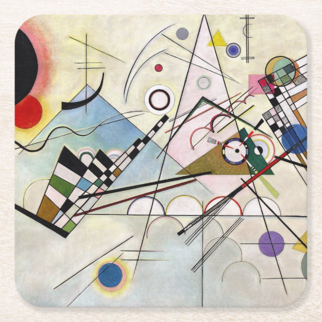 WASSILY KANDINSKY - Composition VIII 1923 Square Paper Coaster (Front)