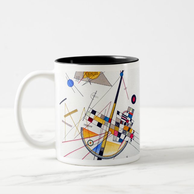 Wassily Kandinsky Delicate Tension Two-Tone Coffee Mug (Left)