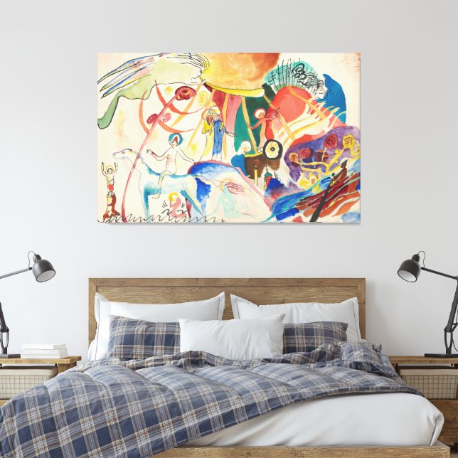 Wassily Kandinsky - Draft for ‘All Saints II Canvas Print (Insitu(Bedroom))