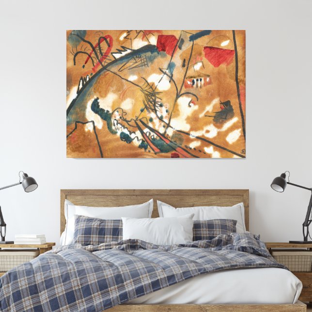 Wassily Kandinsky - Draft for ‘Composition II’ Canvas Print (Insitu(Bedroom))