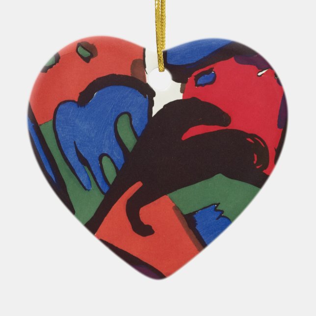 Wassily Kandinsky Franz Marc Blue Rider Painting Ceramic Tree Decoration (Front)