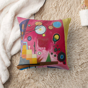 Wassily Kandinsky Heavy Red 1924 Abstract Art Cushion