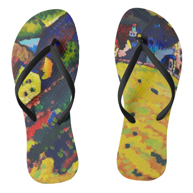 Wassily Kandinsky Houses at Murnau. Expressionism Jandals (Footbed)