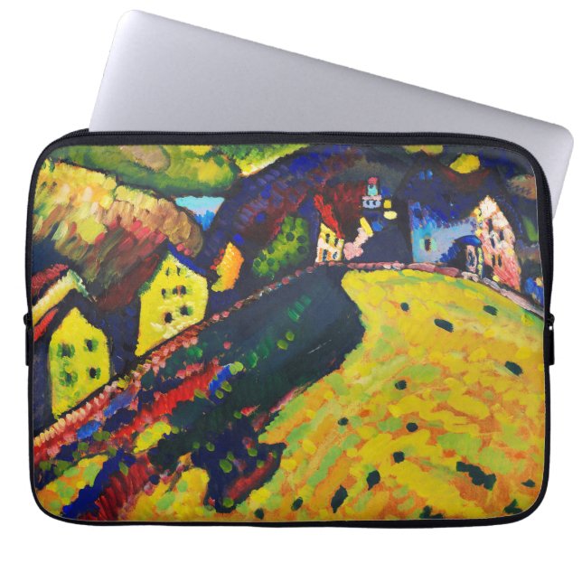 Wassily Kandinsky Houses at Murnau. Expressionism Laptop Sleeve (Front)
