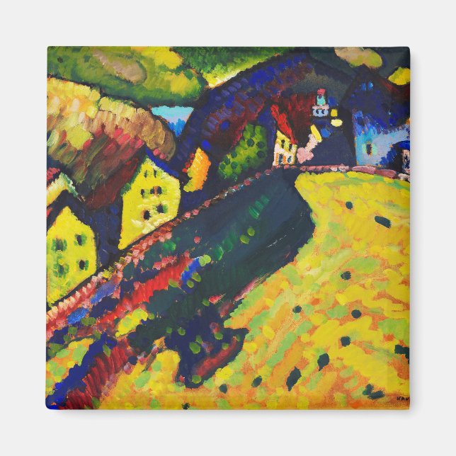 Wassily Kandinsky Houses at Murnau. Expressionism Magnet (Front)