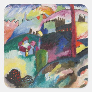 Wassily Kandinsky Landscape with Factory Chimney Square Sticker