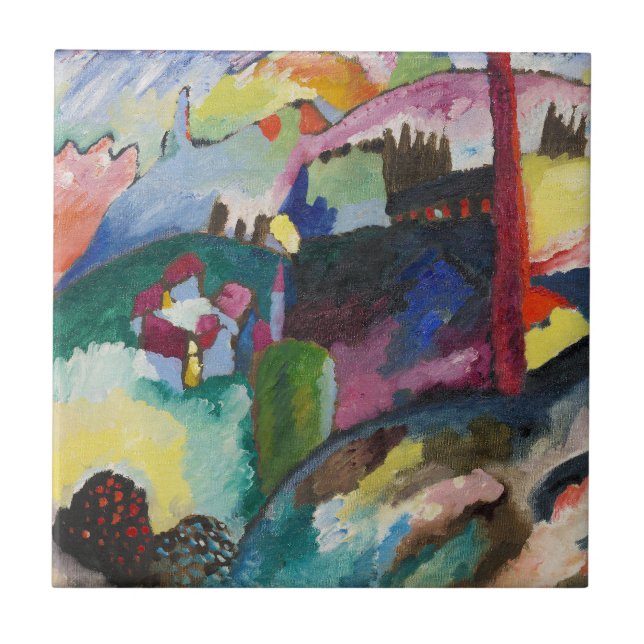 Wassily Kandinsky Landscape with Factory Chimney Tile (Front)