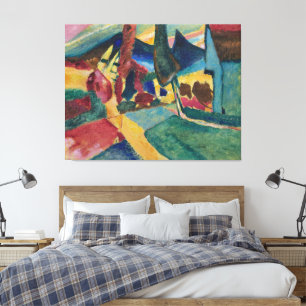 Wassily Kandinsky - Landscape with Trumpet-Playing Canvas Print