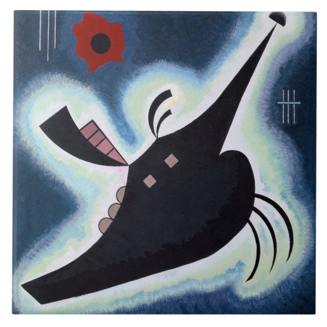 Wassily Kandinsky - Pointed Black, Tile (Front)