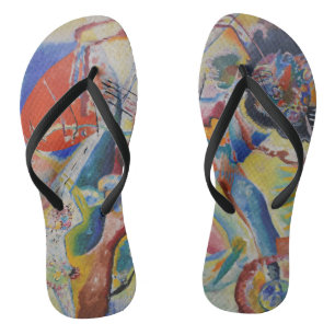 Wassily Kandinsky Red stain Classic Abstract Art Jandals
