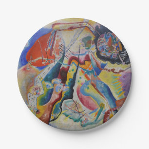 Wassily Kandinsky Red stain Classic Abstract Art Paper Plate