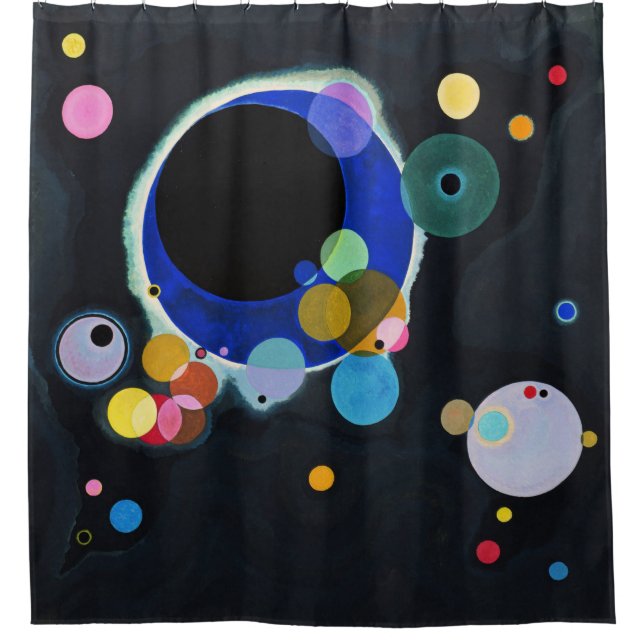 Wassily Kandinsky, Several Circles Shower Curtain (Front)