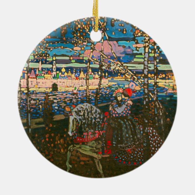Wassily Kandinsky The Riding Couple Russian Art Ceramic Tree Decoration (Back)