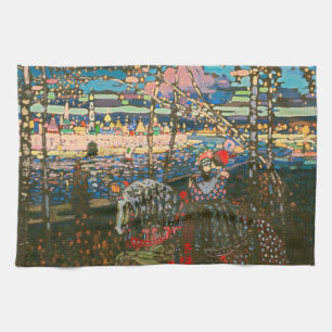 Wassily Kandinsky The Riding Couple Russian Art Tea Towel