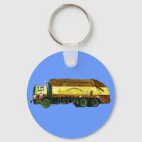 WASTE DISPOSAL GARBAGE TRUCK Art Keychain