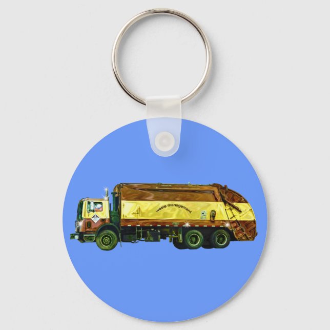 WASTE DISPOSAL GARBAGE TRUCK Art Keychain (Front)