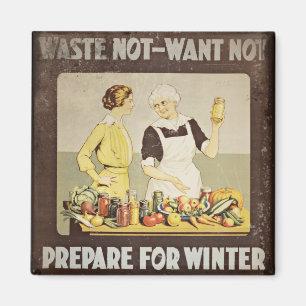 Waste Not Want Not - Mother and Daughter Canning Magnet