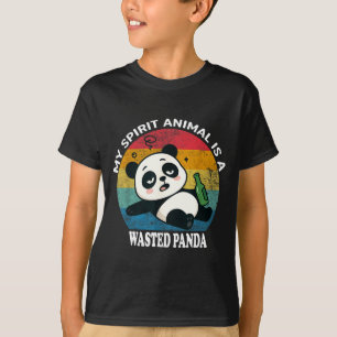 Wasted Panda Is My Srit Animal Funny Racoon Meme T-Shirt