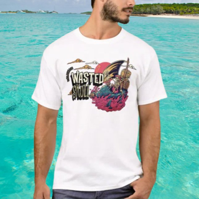 Wasted Skull: Bones, Brews & Co. T-Shirt (Creator Uploaded)
