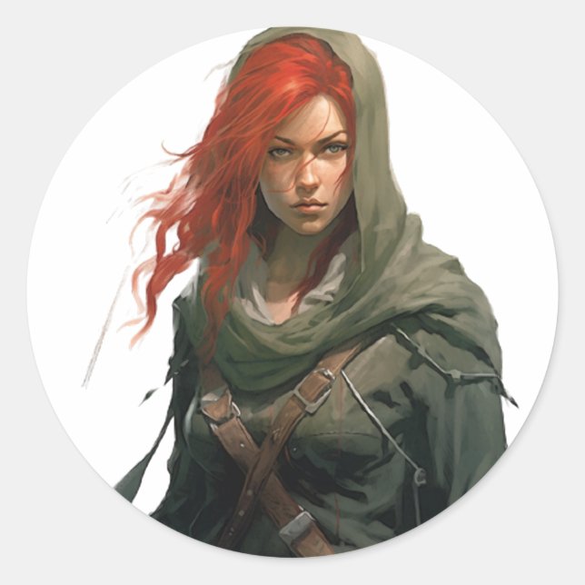 Wasteland Female Warrior Classic Round Sticker (Front)