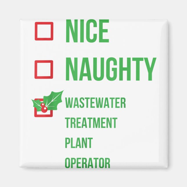 Wastewater treatment plant operator christmas magnet (Front)