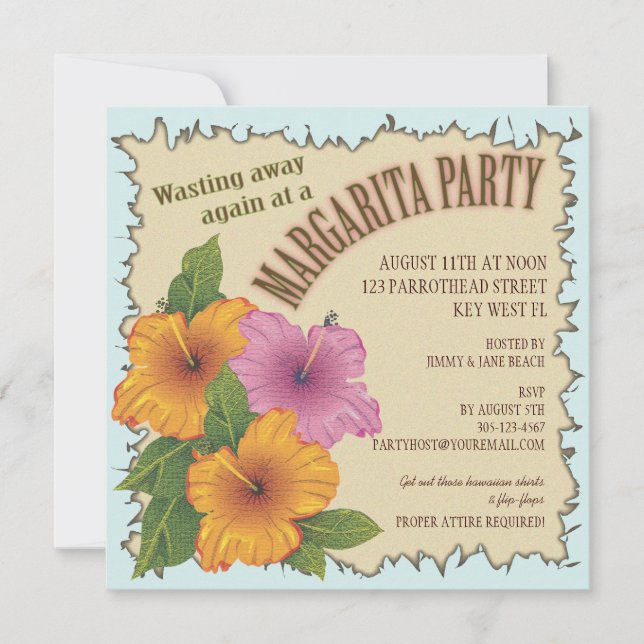 Wasting away a Day at a Margarita Party Invitation (Front)