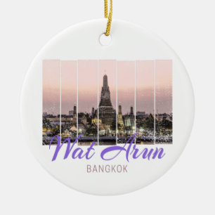 Wat Arun Temple Bangkok Thailand Sunset Souvenir Ceramic Tree Decoration