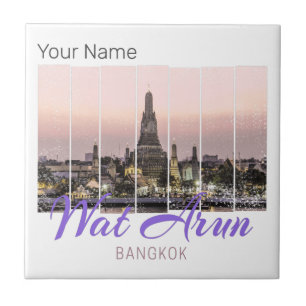 Wat Arun Temple Bangkok Thailand Sunset Souvenir Tile