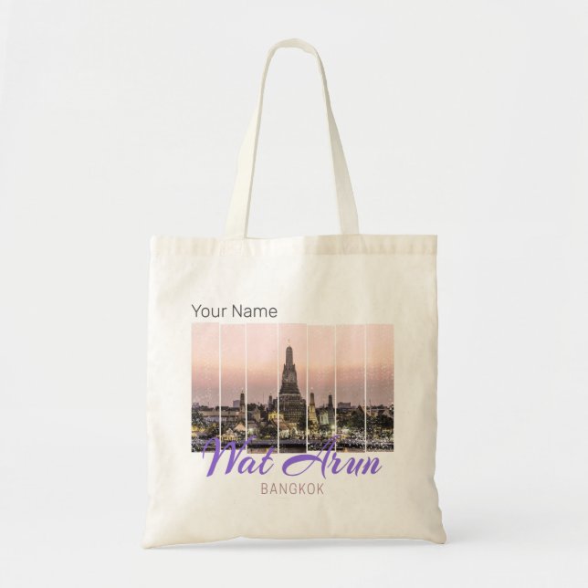Wat Arun Temple Bangkok Thailand Sunset Souvenir Tote Bag (Front)