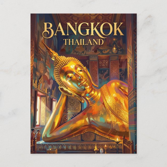Wat Pho (Reclining Buddha) Thailand Postcard (Front)