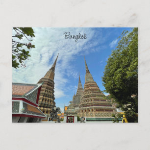 wat pho stupas bangkok postcard